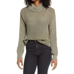 New Ten Sixty Sherman Large Washed Mock Neck Sweater Womens Top Knit NWT